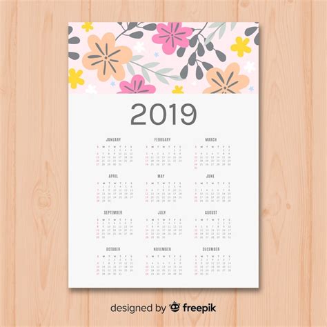 Kalender 2019 | Kostenlose Vektor