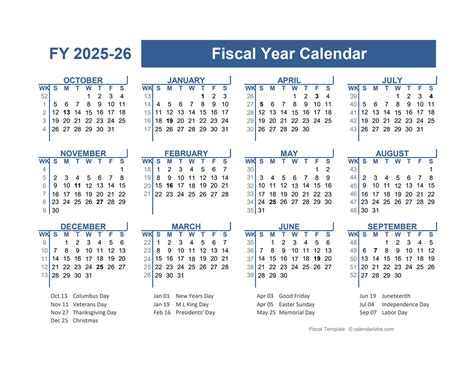 2026 Fiscal Year Calendar