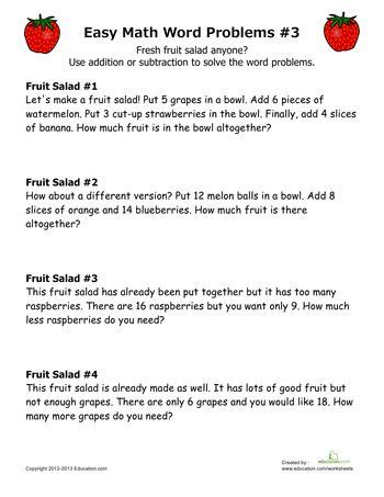 Basic Math Practice Word Problems 的图像结果