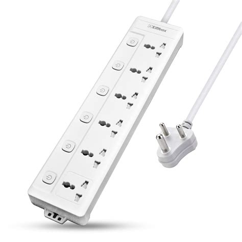Extension Board with Switches 1500 W, 6 Universal Sockets, Individual