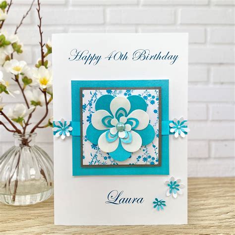 Flower Birthday Card Handmade at Mildred Fulcher blog