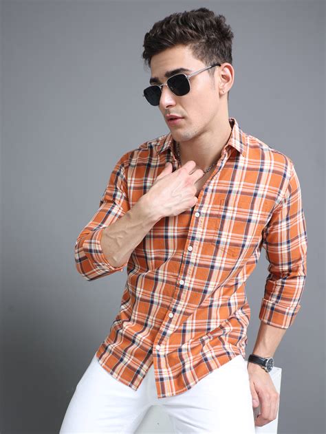 Plaid Orange Check Shirt – Sprng