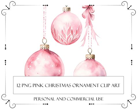 Christmas Ornaments Clipart Pink Christmas Ornaments Cute Christmas ...