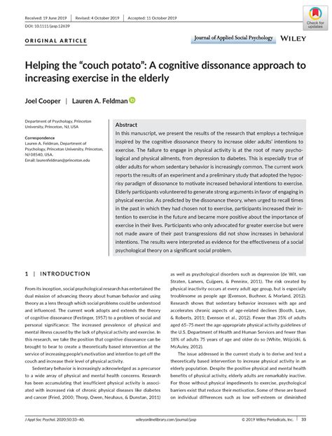 Cooper 2019 - Notes - J Appl Soc Psychol. 2020;50:33–40 ...