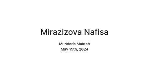 Mirazizova Nafisa — Teletype