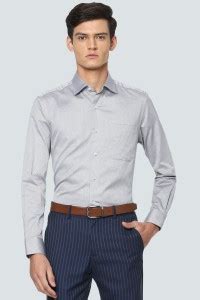 LOUIS PHILIPPE Men Solid Formal Grey Shirt - Buy LOUIS PHILIPPE Men ...