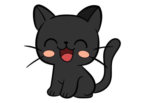 Cute Animated Black Cat