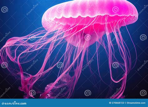 Smack of Purple Fluorescent Jellyfish Floating in Aquarium Depth ...