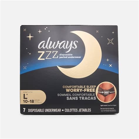 FSA Eligible Always ZZZ Overnight Disposable Period Underwear, 7 ct ...