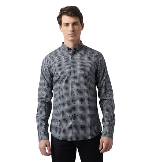 Slim Fit Shirt With All-Over Logo Print