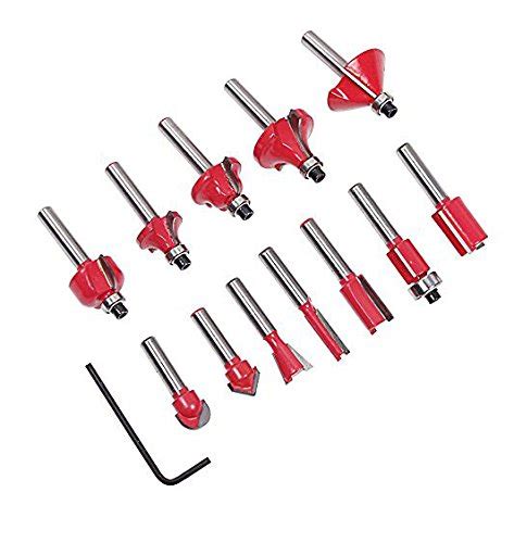 ISC 8mm 12 Pcs Router/Trimmer Bit Set with Box for Wood Working 12Pcs ...