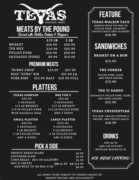 Smoke Bbq Menu at Rachel Vance blog