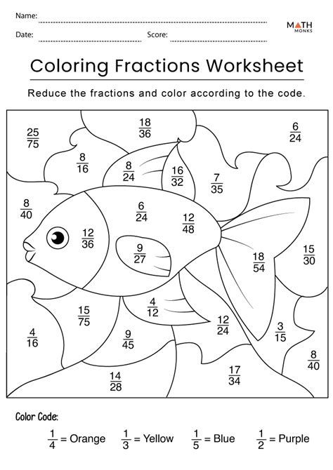 Image result for Fraction Coloring Pages