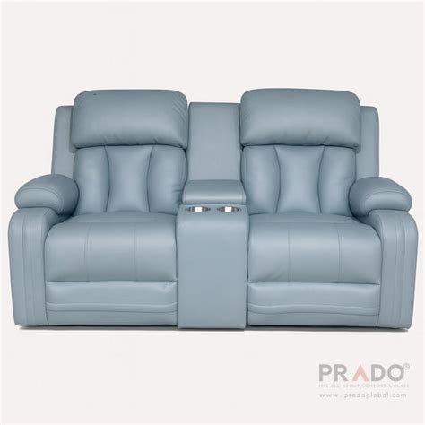 CAIRO 2-Seater + Console Recliner Sofa – Leatheroid Recliner with ...