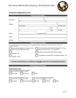 Fillable Online Conference Registration Form Fax Email Print - pdfFiller