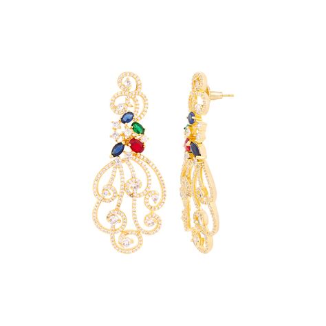 Filigree Design Brass Drop Earrings – VOYLLA
