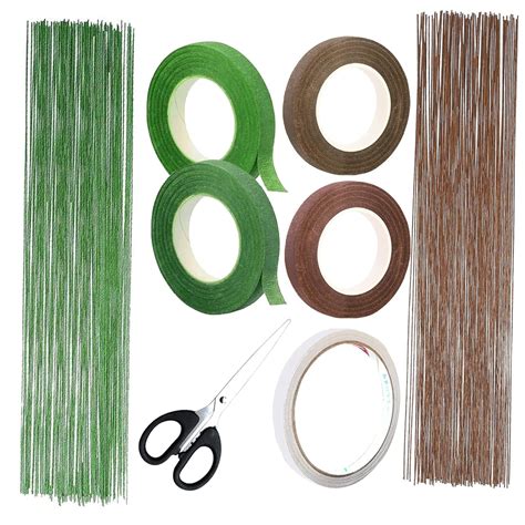 Woohome Floral Arrangement Tools Kit, 26 Gauge Green and Dark Brown ...