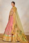 Buy Pink Silk, Organza, Viscose Rose Thandai Dori And Pitta Bridal ...