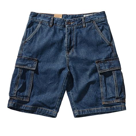 Mens Denim Cargo Shorts Casual Stretchy Ripped Jean Sports Hiking ...