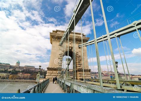The Szechenyi Chain Bridge in Budapest, Hungary Editorial Photography ...