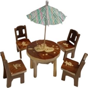 S Mark Wooden Plam Size Miniature Table Set For Kids | Pack Of 1 ...