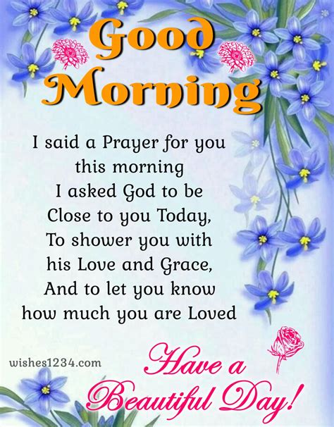 Good Morning Prayer With Blue Flower - Good Morning Blessings