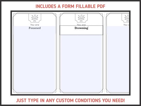 DnD 5e Condition Cards: Form Fillable PDFs (Printable)