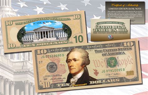 Official TEN DOLLAR $10 U.S Bill Genuine Legal Tender Currency ...