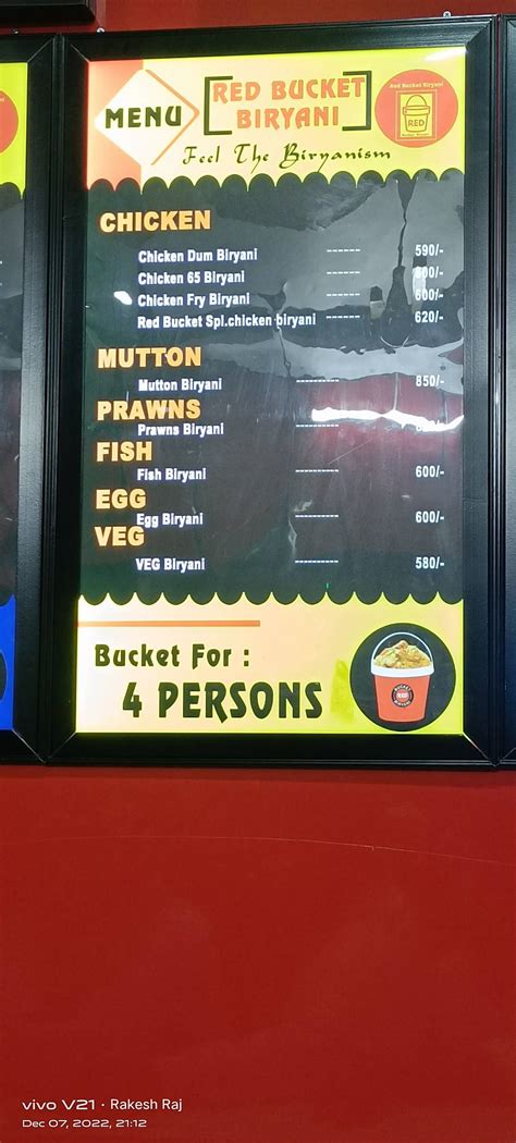 Menu at Red Bucket Biryani Siddipet, Siddipet