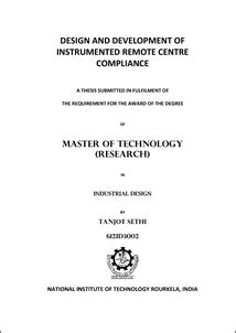 Design and Development of Instrumented Remote Centre Compliance - ethesis