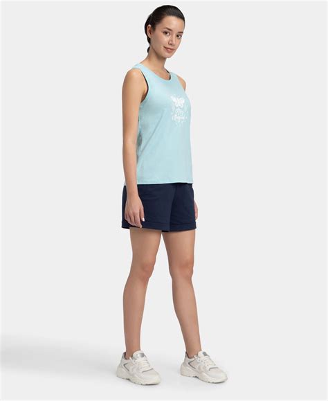 Buy Super Combed Cotton Relaxed Fit Printed Racerback Styled Tank Top ...