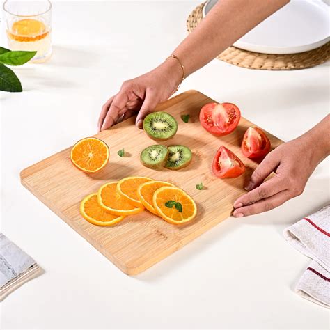 Rectangular Bamboo Wood Cutting Board Online - Premium Platter | Nestasia
