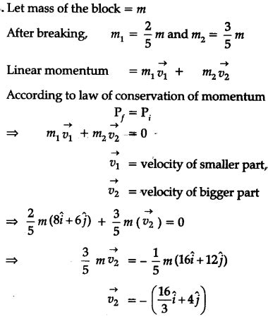 A block initially at rest breaks into two parts of masses in the ratio ...