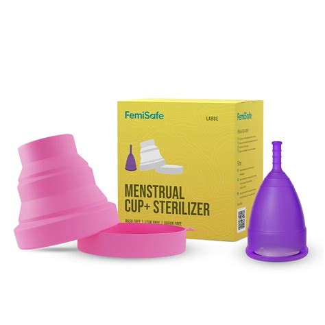 FemiSafe Menstrual Cup-Large Size&Collapsible Sterilizer Combo|Reusable ...