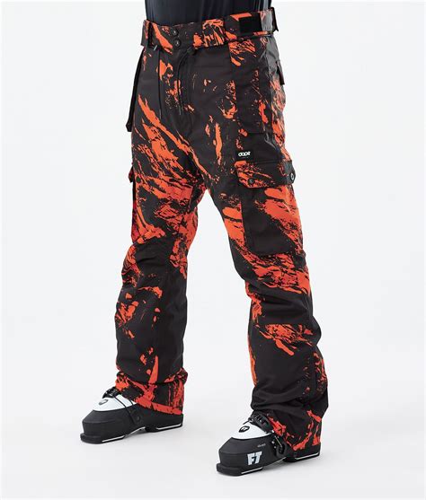 Dope Iconic Ski Pants Men Paint Orange | Dopesnow.com