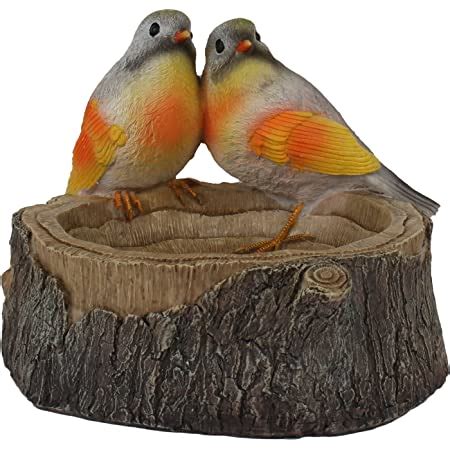 Wonderland Polyresin Bird Feeder with Two Bird, Garden Decor, Home ...