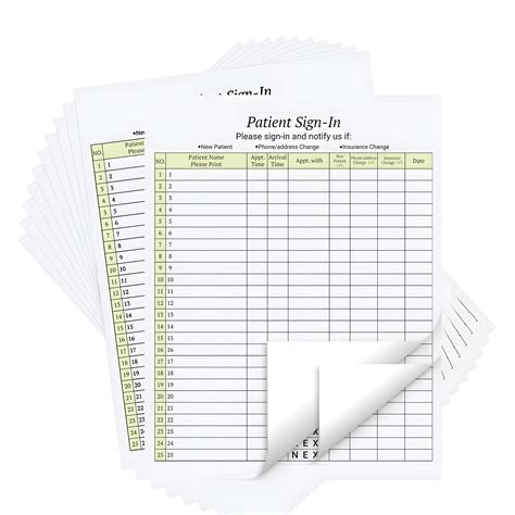 Buy 125 Patient Sign in Sheets, HIPAA Compliant, 3 Part Carbonless ...