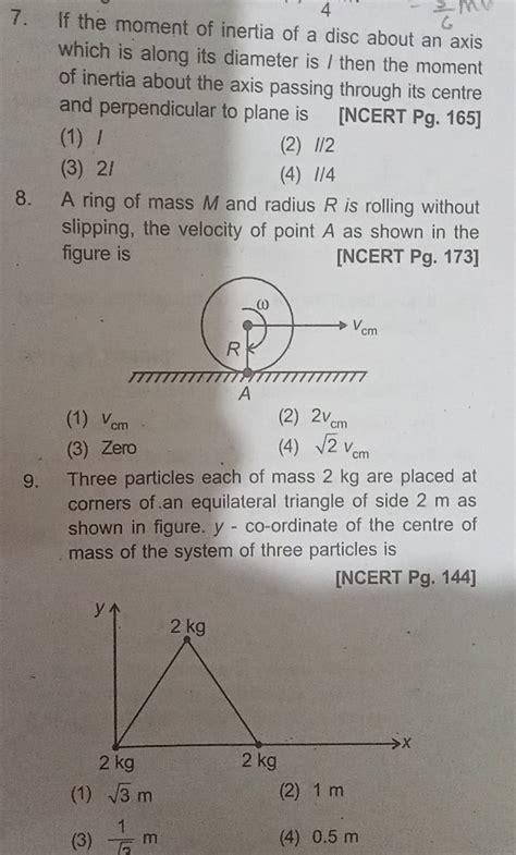 If the moment of inertia of a disc about an axis which is along its diame..