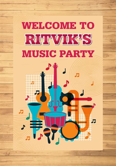 Music Theme Classic Welcome Board | Party Supplies India