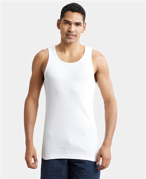 Buy Super Combed Cotton Rib Round Neck Sleeveless Vest with StayFresh ...