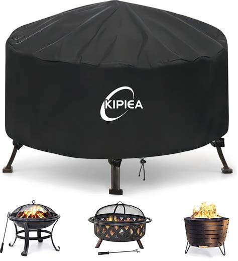 Kipiea Fire Pit Covers Round Outdoor Waterproof Fire Bowl Cover for 20 ...