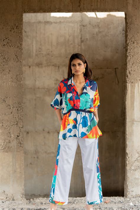 Paradise Rib Shirt With Pants – Pooja Keyur