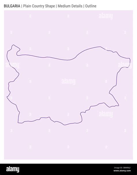 Bulgaria plain country map. Medium details. Outline style. Shape of Bulgaria. Vector ...