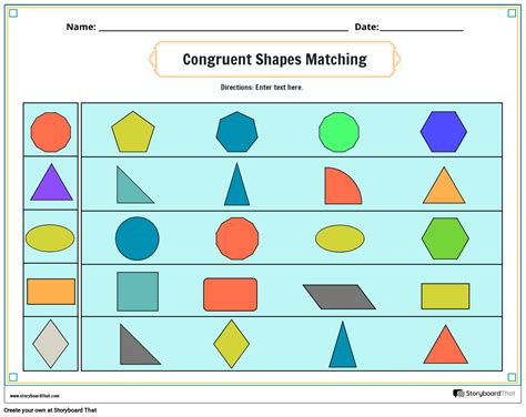 Storyboard That: Congruent Shapes Worksheets for Teachers