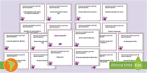 Tarjetas de desafío: Improvisación teatral- Guía de trabajo