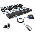 MT-VIKI 8 Port KVM Switch HDMI, 4K@30Hz 1U Rack Mount KVM Switch w/IR ...