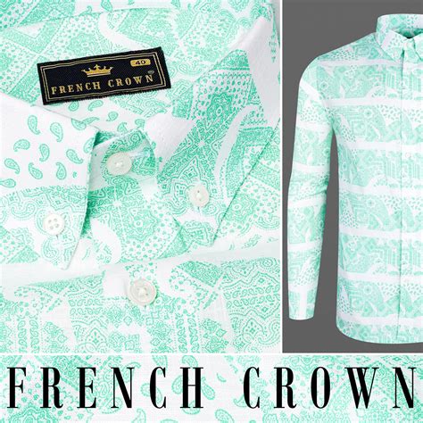 Riptide Casual Prints Premium Linen Button-Down Shirt For Men.