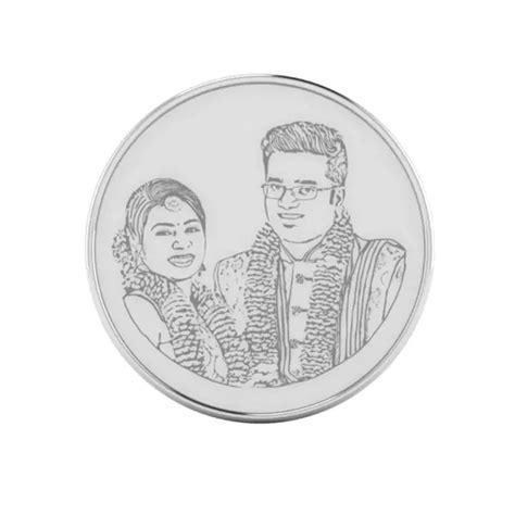 send Bride And The Groom Photo Engraved Silver Coin online from ...