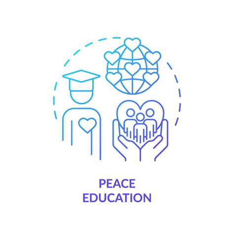 Peace education blue gradient concept icon. Global community. Living ...