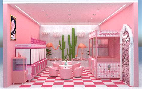 粉色娃娃机店铺设计6|三维|建筑/空间|berrylang_原创作品-站酷ZCOOL
